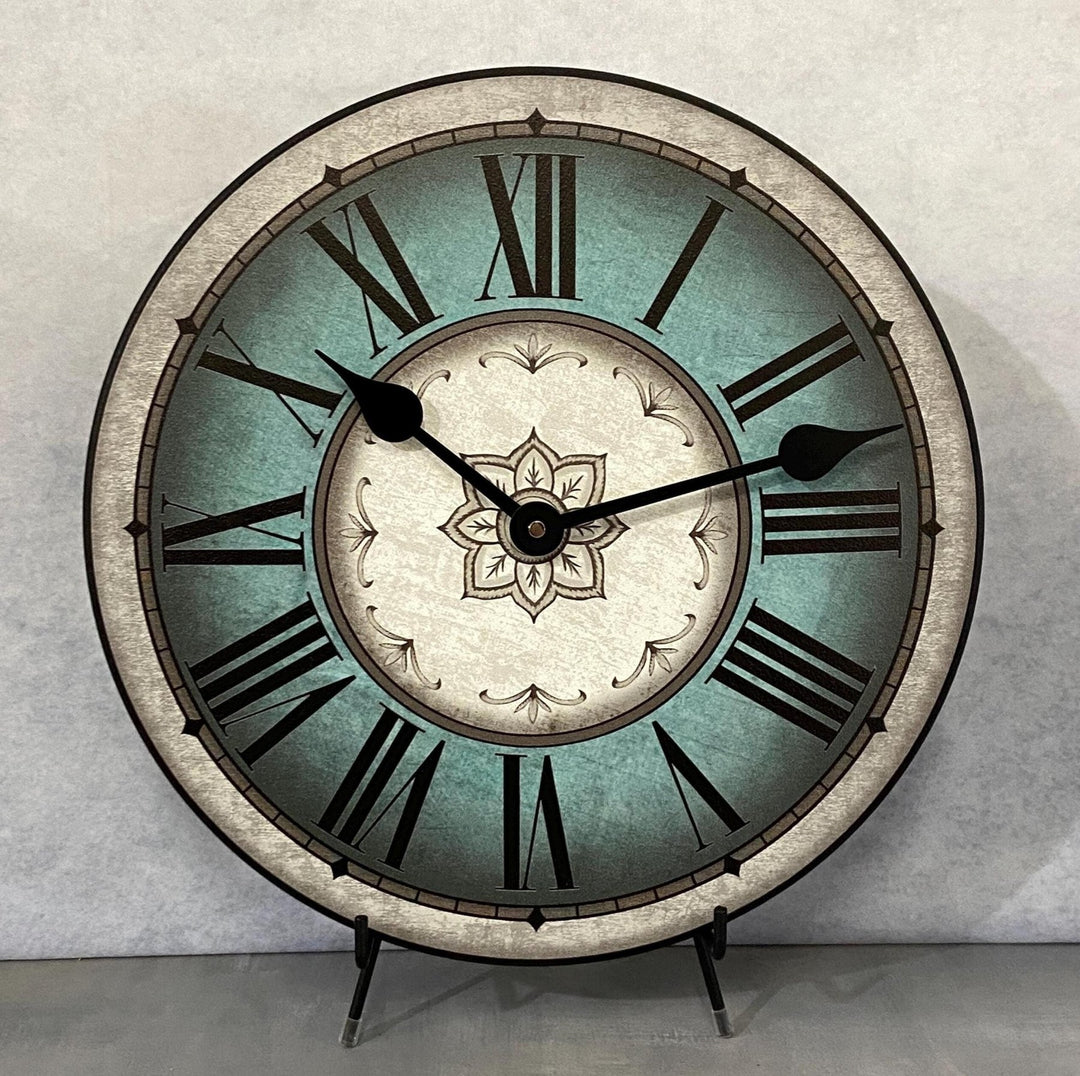 Charlotte Teal &amp; Gray Wall Clock - CustomBigClocks