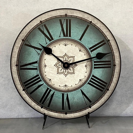 Charlotte Teal &amp; Gray Wall Clock - CustomBigClocks