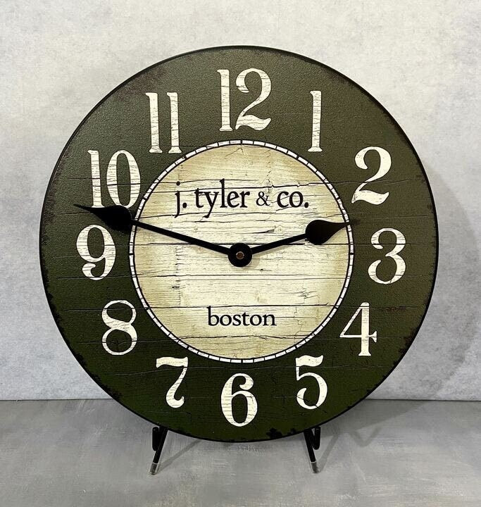 Boston Harbor Green Wall Clock - CustomBigClocks