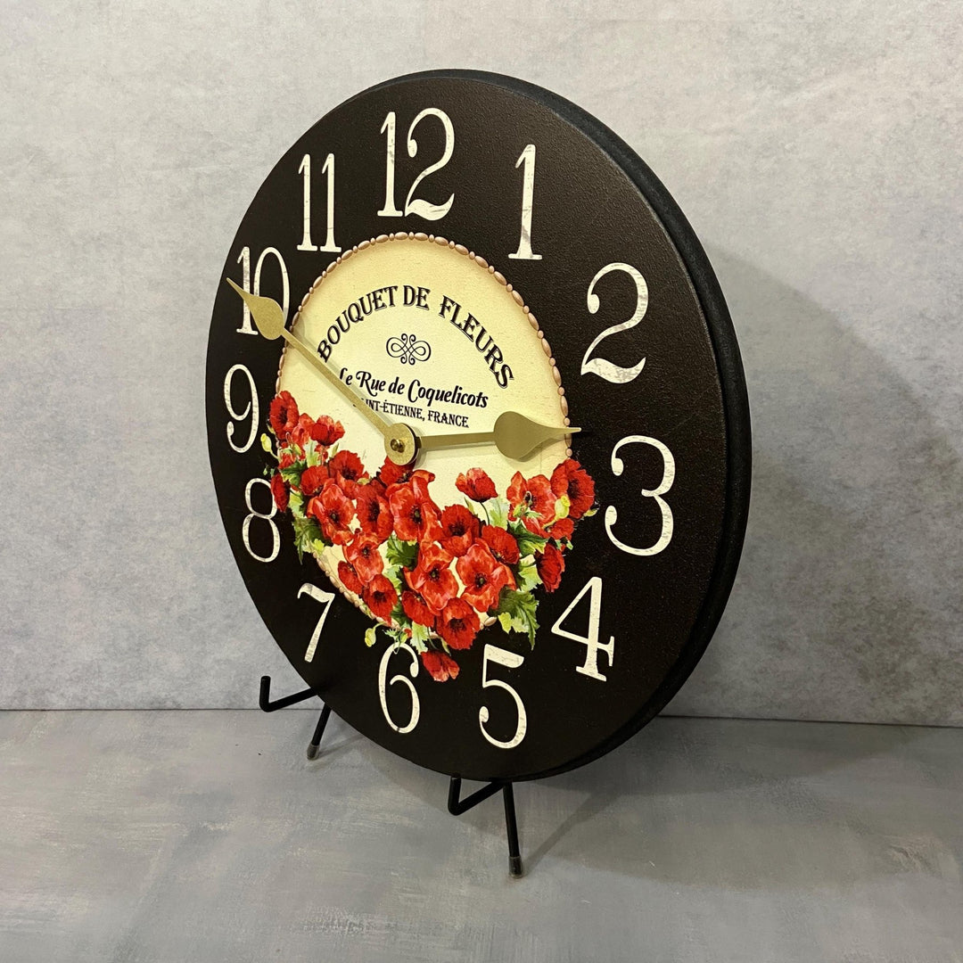 Poppies Wall Clock - CustomBigClocks