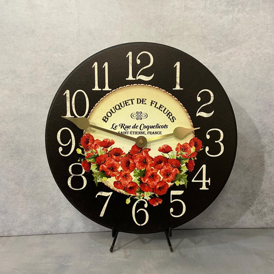 Poppies Wall Clock - CustomBigClocks