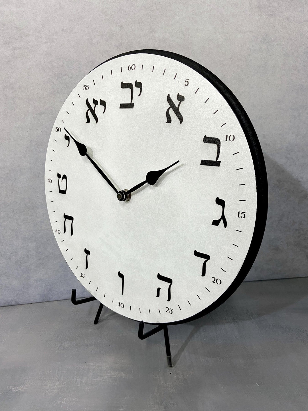 White Hebrew Clock - CustomBigClocks