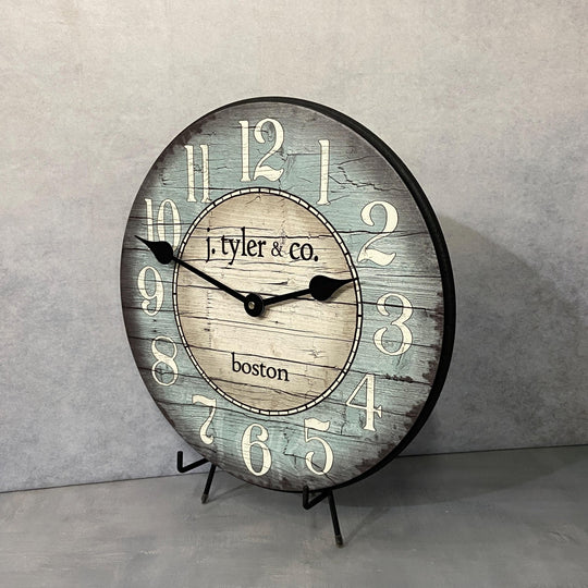 Boston Harbor Blue Wall Clock - CustomBigClocks