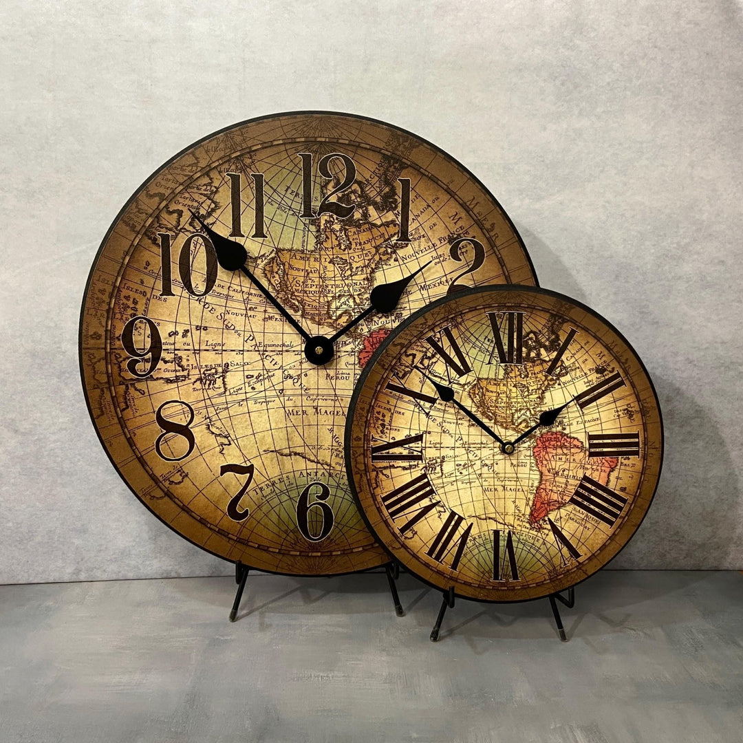 Vincenzo World Map Wall Clock - CustomBigClocks