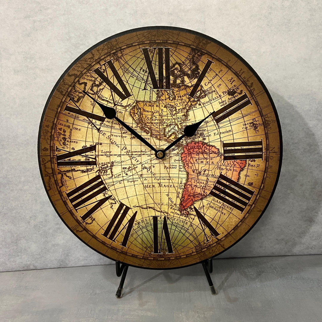 Vincenzo World Map Wall Clock - CustomBigClocks