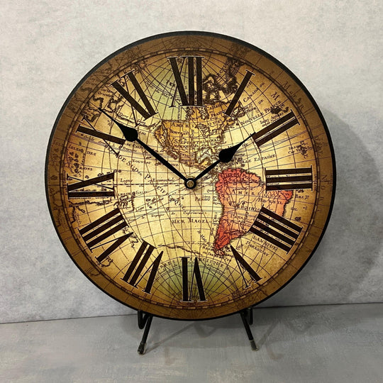 Vincenzo World Map Wall Clock - CustomBigClocks