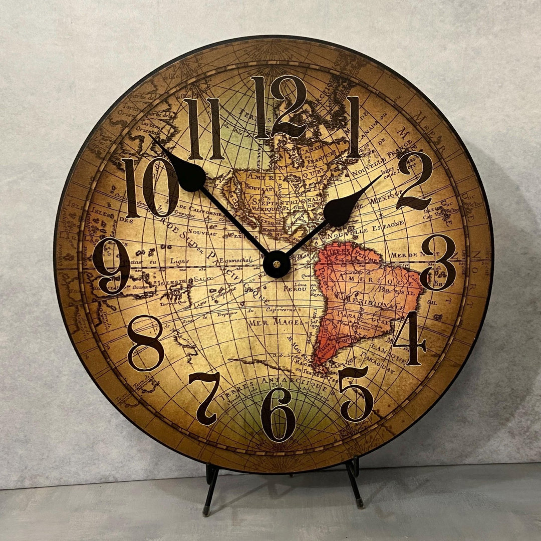 Vincenzo World Map Wall Clock - CustomBigClocks