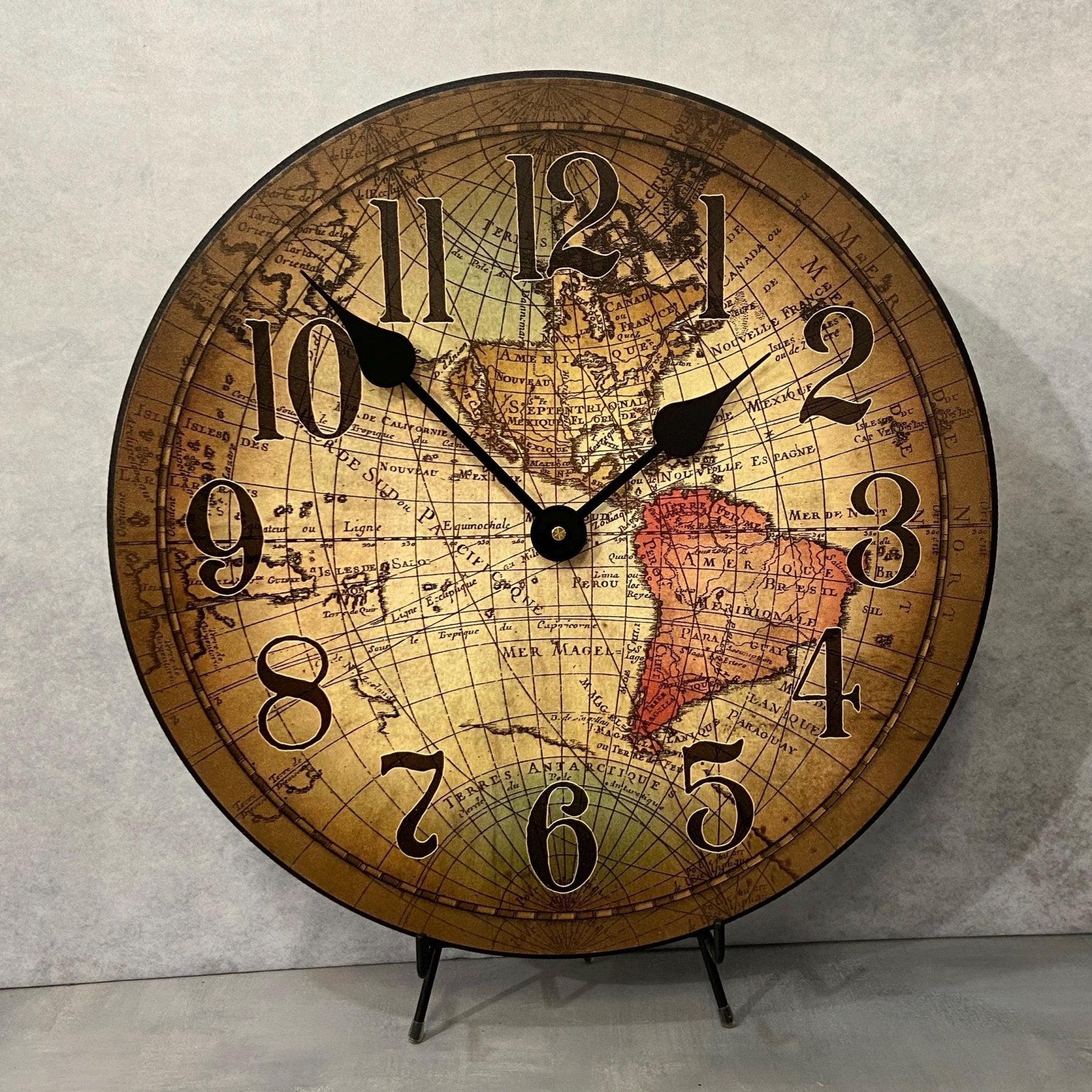 Vincenzo World Map Wall Clock - CustomBigClocks