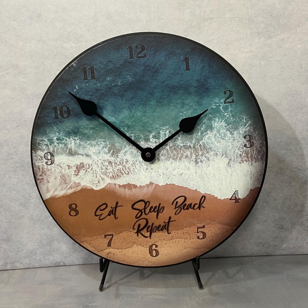 Eat Sleep Beach Wall Clock - CustomBigClocks