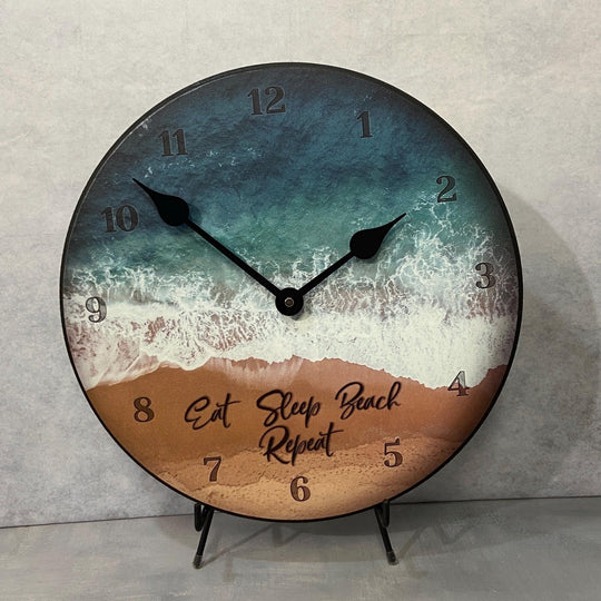 Eat Sleep Beach Wall Clock - CustomBigClocks