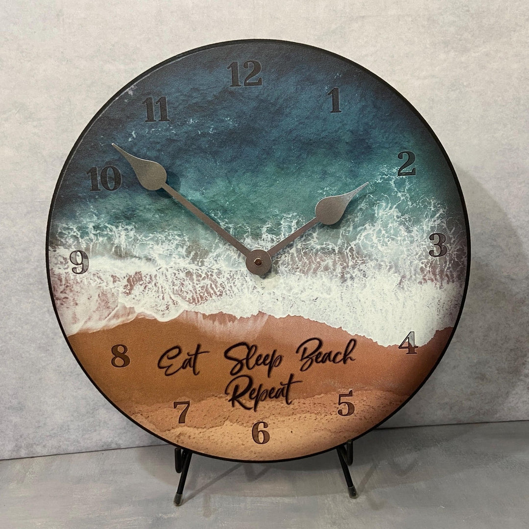 Eat Sleep Beach Wall Clock - CustomBigClocks