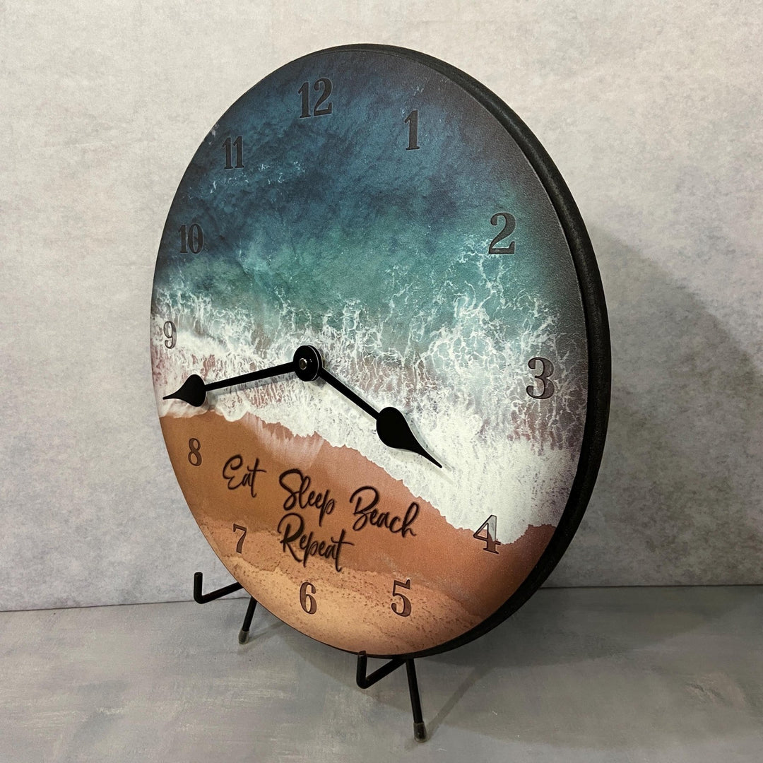 Eat Sleep Beach Wall Clock - CustomBigClocks