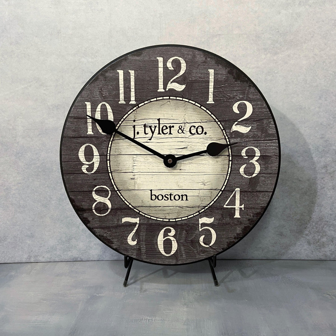 Boston Harbor Gray Wall Clock - CustomBigClocks