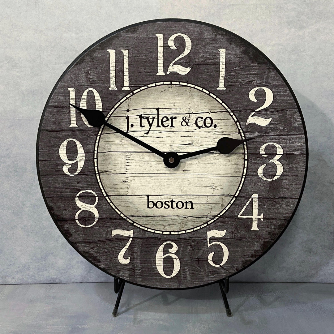 Boston Harbor Gray Wall Clock - CustomBigClocks