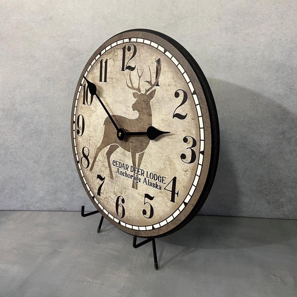 Cedar Deer Lodge Wall Clock - CustomBigClocks