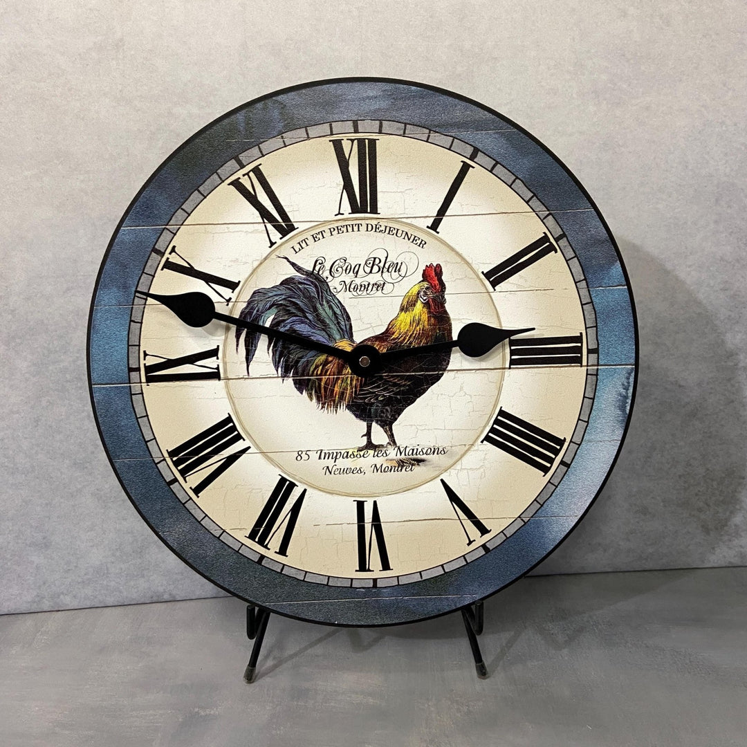 Carolina Blue Rooster Wall Clock - CustomBigClocks