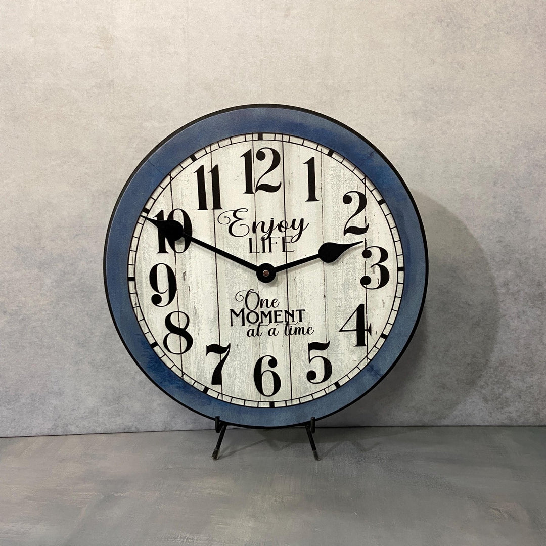 Enjoy Life Blue Wall Clock - CustomBigClocks