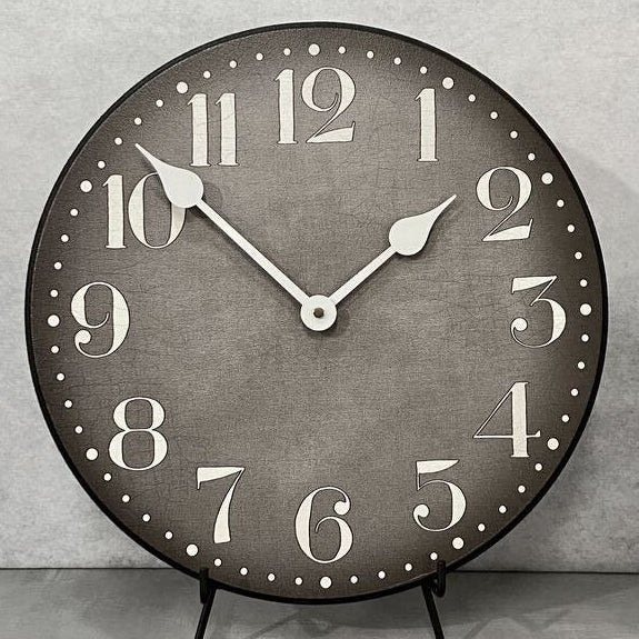 Gray Burlap Wall Clock - CustomBigClocks