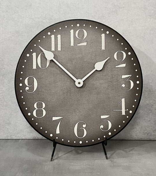 Gray Burlap Wall Clock - CustomBigClocks