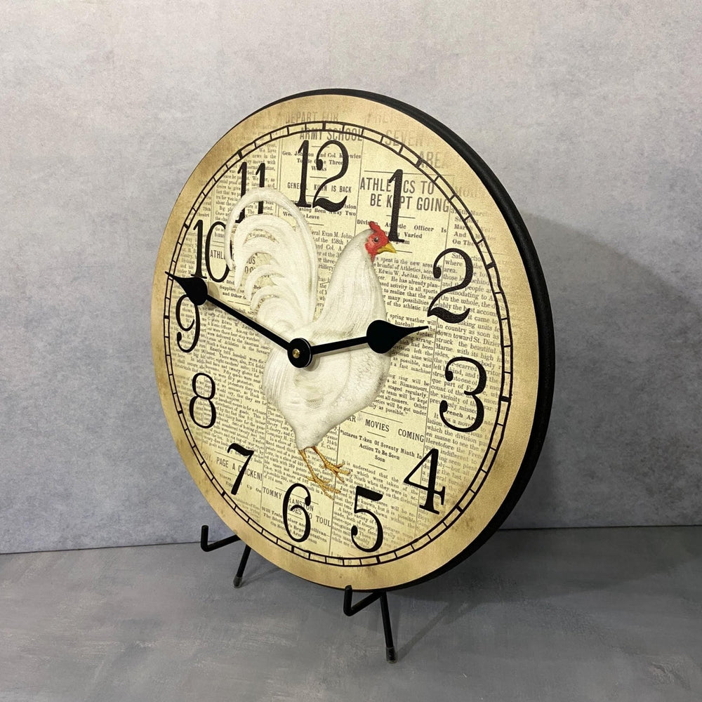 Newspaper Rooster Wall Clock - CustomBigClocks