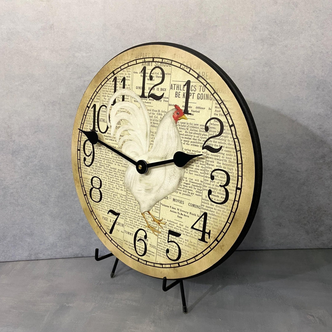 Newspaper Rooster Wall Clock - CustomBigClocks