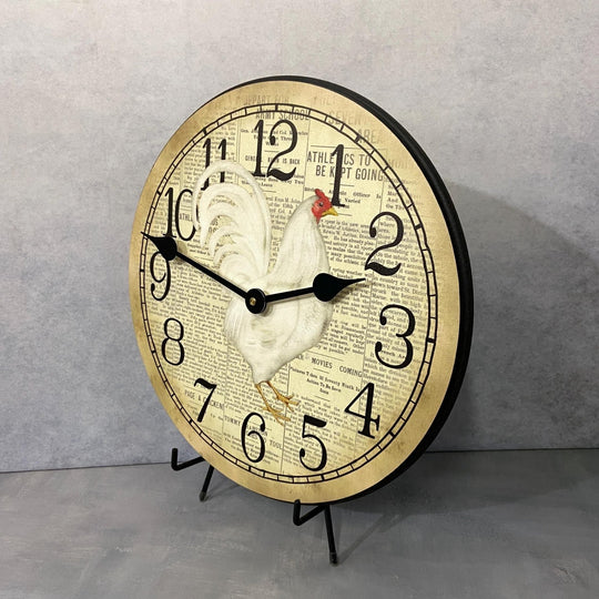 Newspaper Rooster Wall Clock - CustomBigClocks