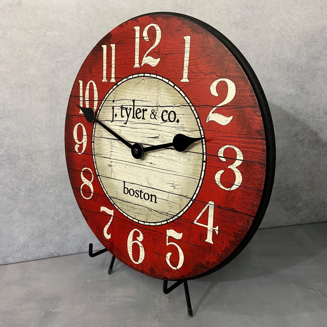 Boston Harbor Red Wall Clock - CustomBigClocks