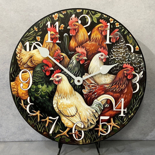 Chattering Of Chickens Wall Clock - CustomBigClocks