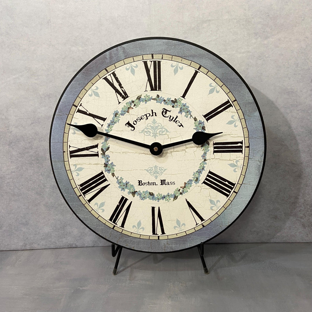 Blue Flower Wall Clock - CustomBigClocks