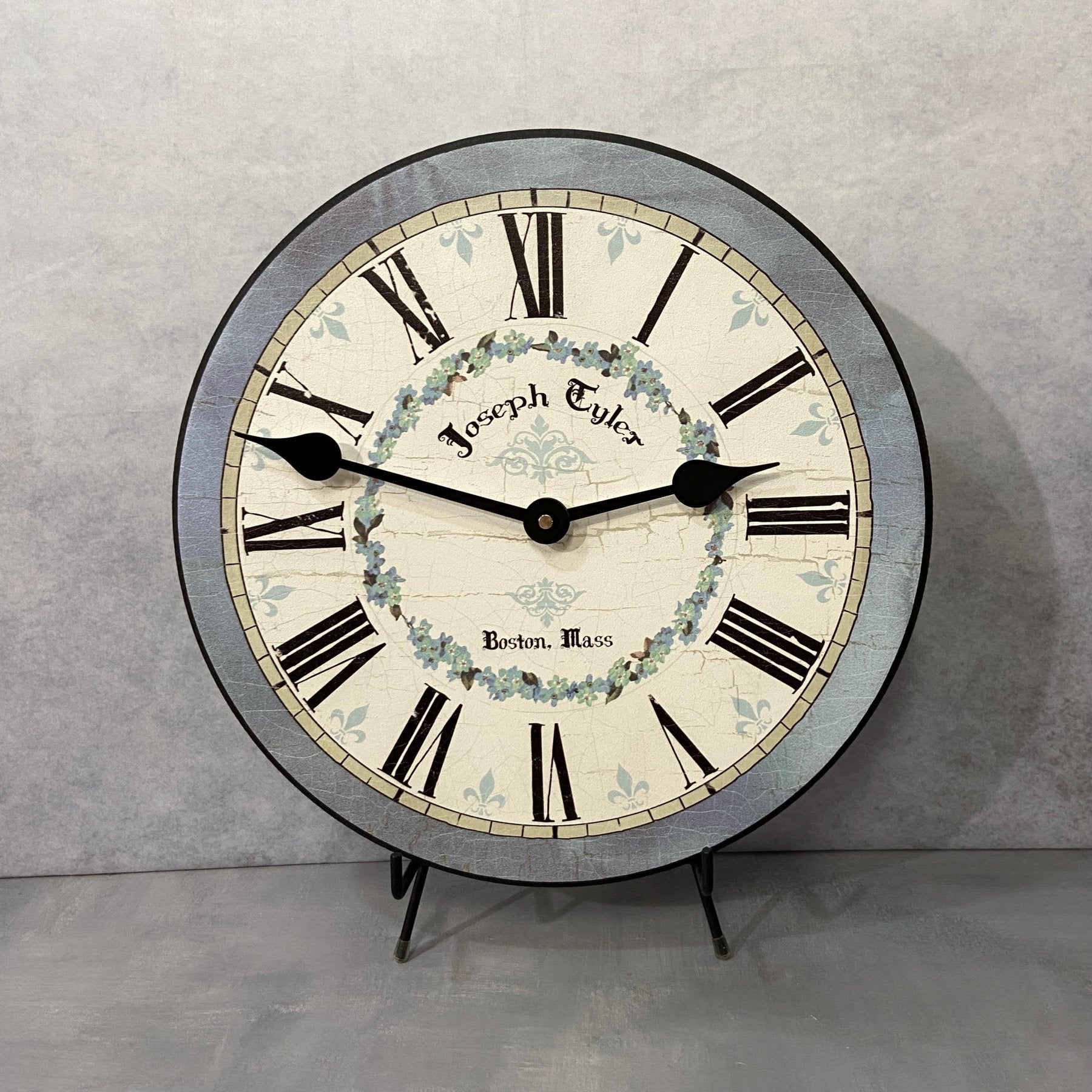 Blue Flower Wall Clock - CustomBigClocks