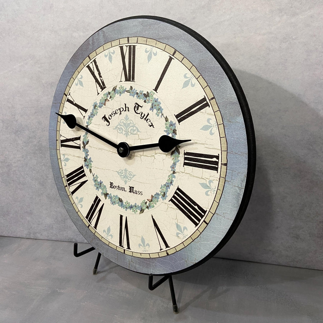 Blue Flower Wall Clock - CustomBigClocks