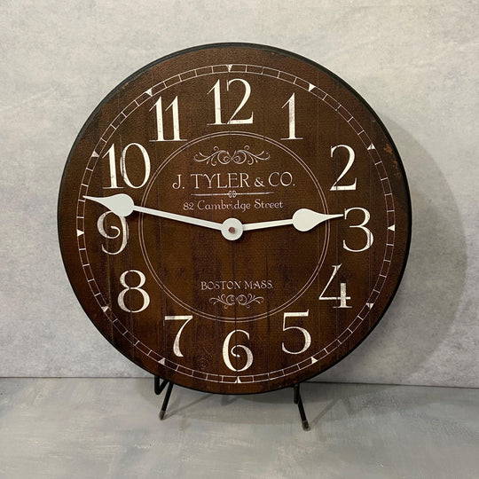 Harbor Brown White Wall Clock - CustomBigClocks