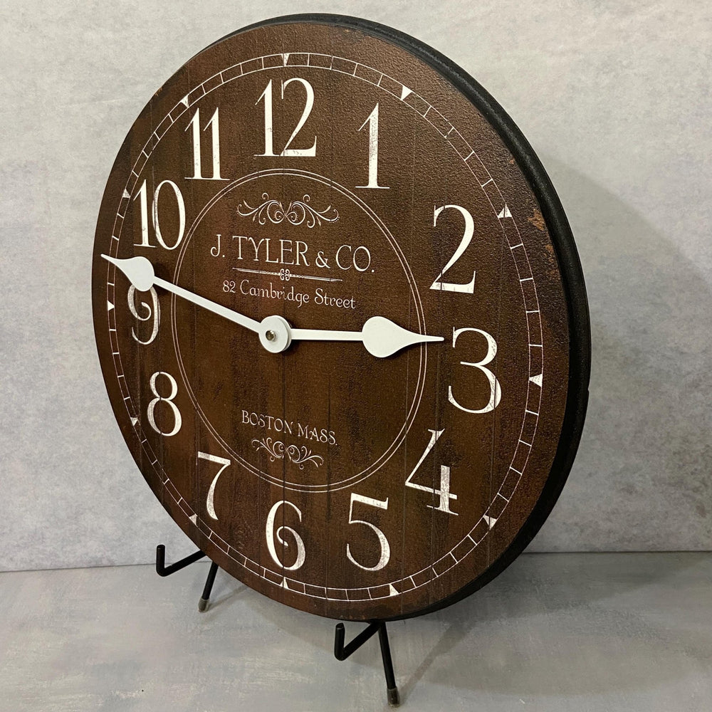 Harbor Brown White Wall Clock - CustomBigClocks