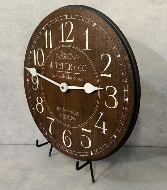 Harbor Brown White Wall Clock - CustomBigClocks