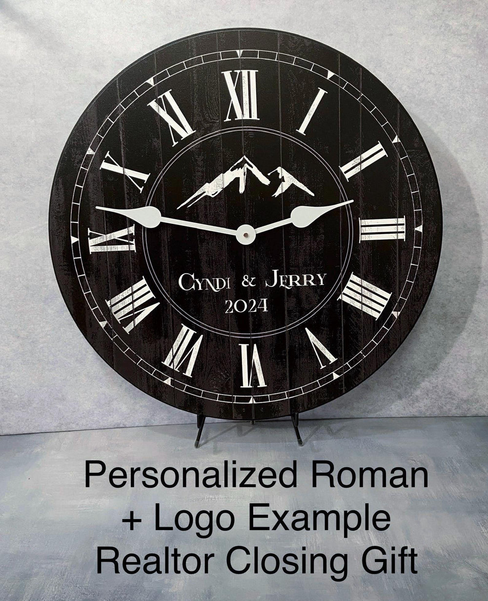 Harbor Black Wall Clock - CustomBigClocks