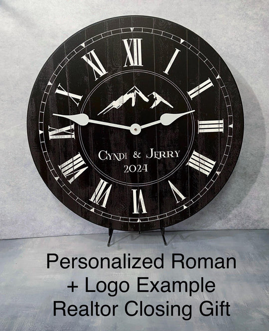 Harbor Black Wall Clock - CustomBigClocks