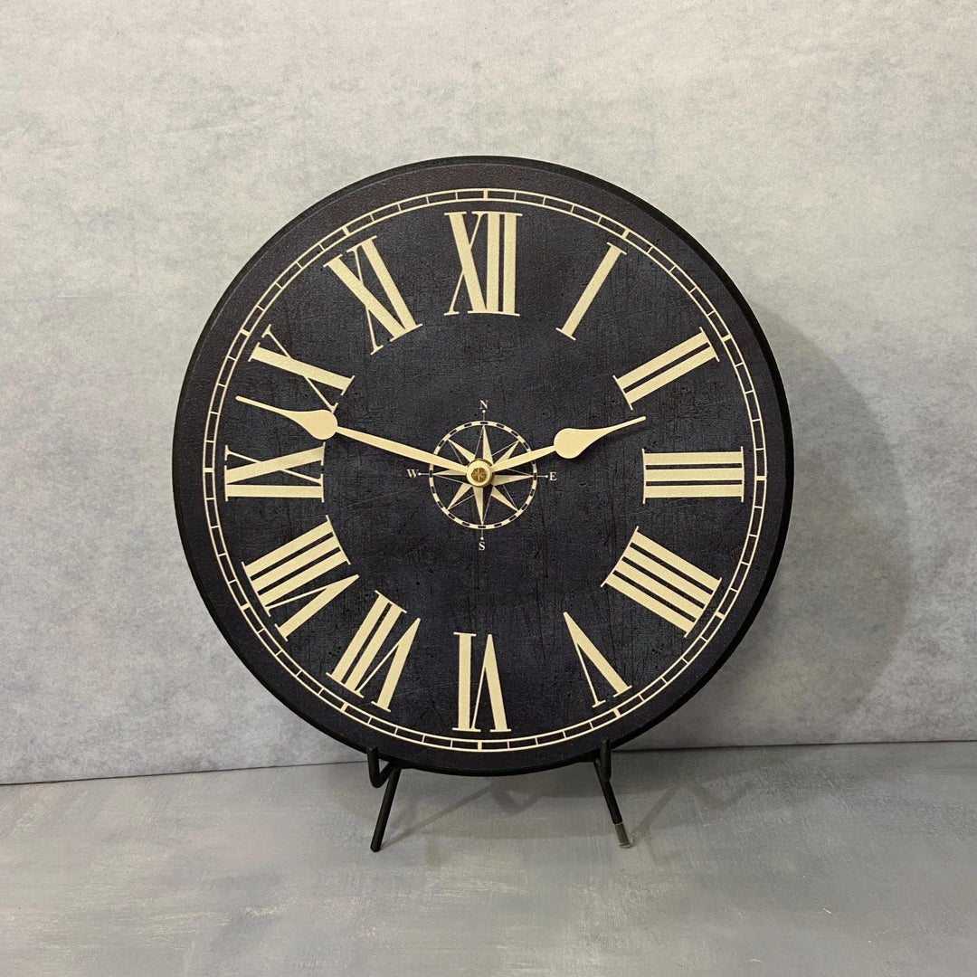 Nautical Navy & Tan Wall Clock - CustomBigClocks