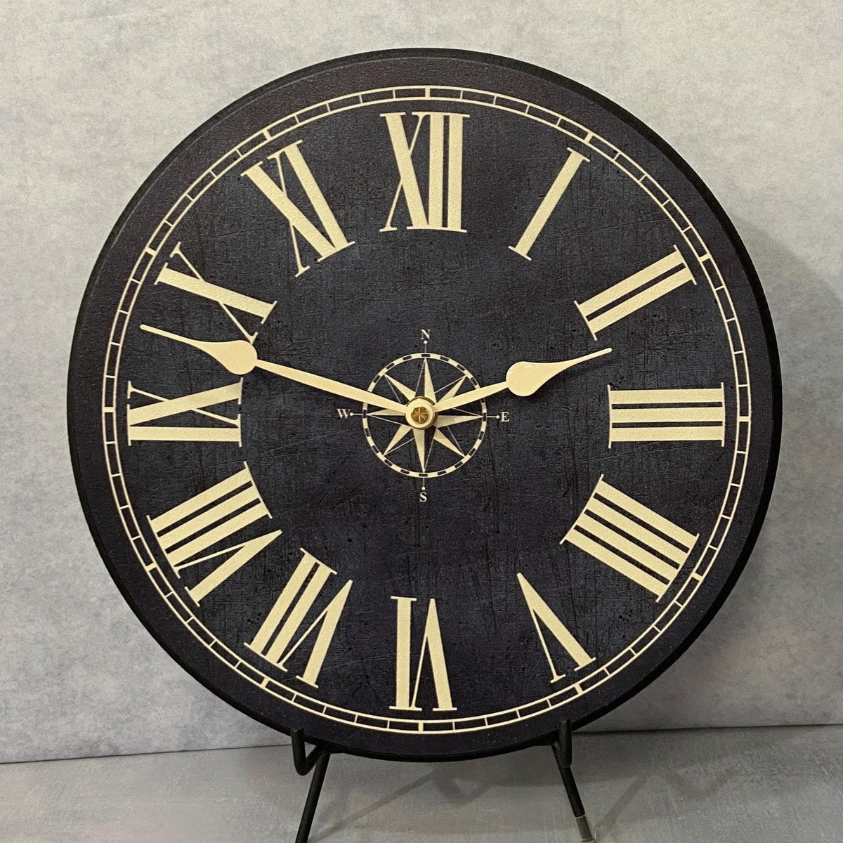 Nautical Navy & Tan Wall Clock - CustomBigClocks