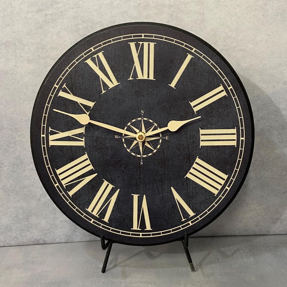 Nautical Navy & Tan Wall Clock - CustomBigClocks
