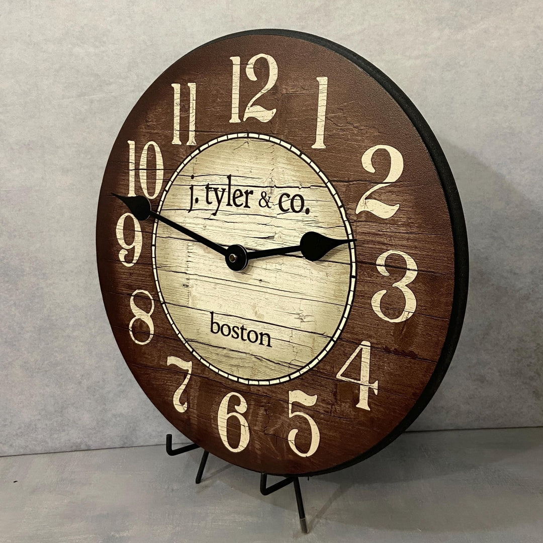 Boston Harbor Brown Wall Clock - CustomBigClocks