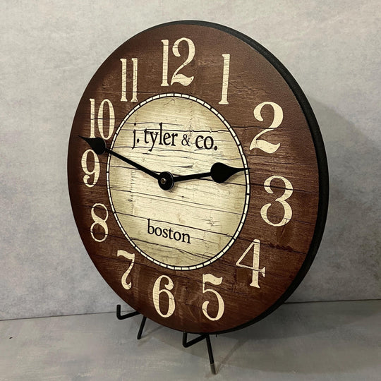 Boston Harbor Brown Wall Clock - CustomBigClocks