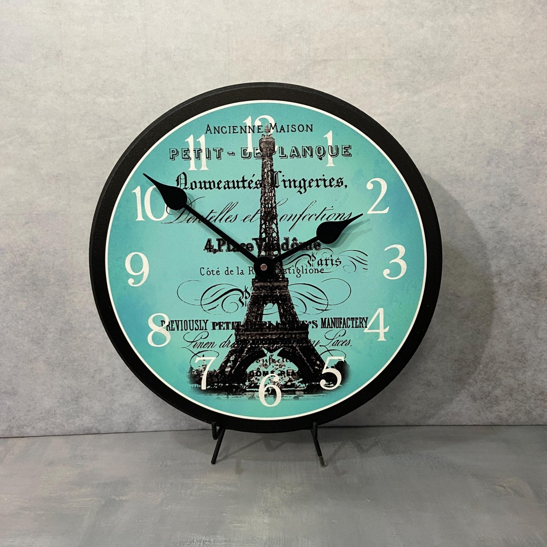 Paris Love Teal Wall Clock - CustomBigClocks
