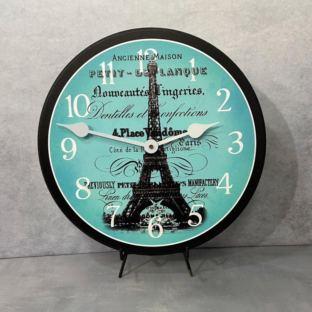 Paris Love Teal Wall Clock - CustomBigClocks
