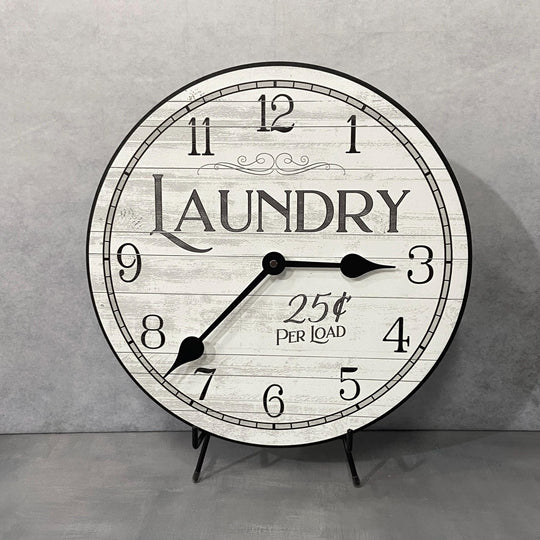 White Laundry Wall Clock - CustomBigClocks
