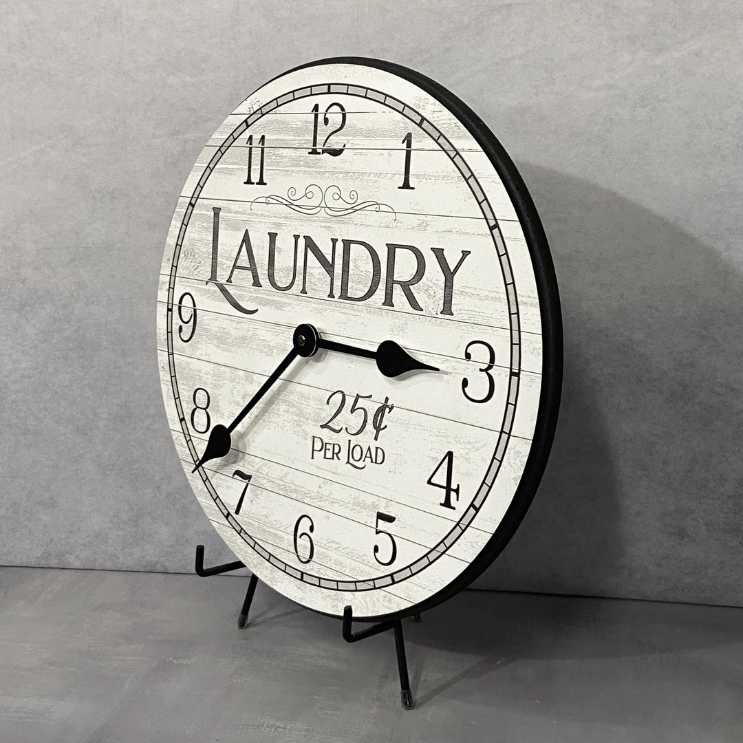 White Laundry Wall Clock - CustomBigClocks