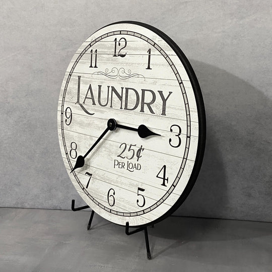White Laundry Wall Clock - CustomBigClocks