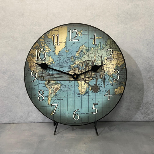 Around The World Airplane Wall Clock - CustomBigClocks