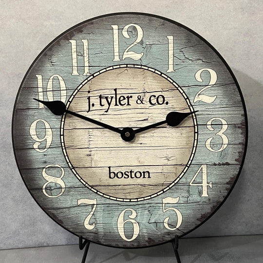 Boston Harbor Blue Wall Clock - CustomBigClocks