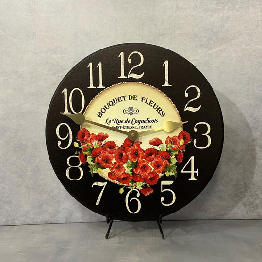 Poppies Wall Clock - CustomBigClocks