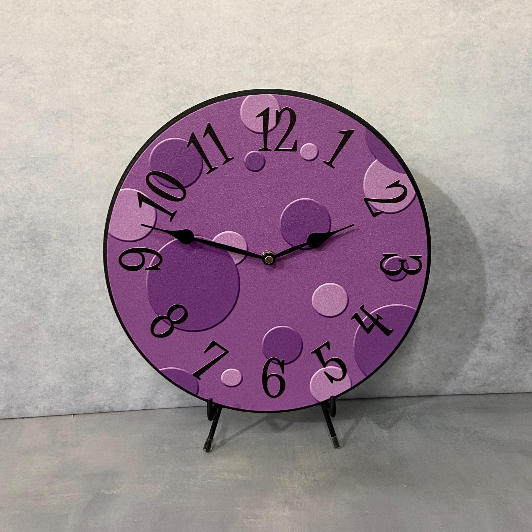 Purple Bubbles Wall Clock - CustomBigClocks